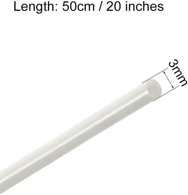 Alt view image 2 of 2 - FRP Fiberglass Round Rod 1/8 inch Dia 20 inch Length White Engineering Round Bar Rod 2pcs