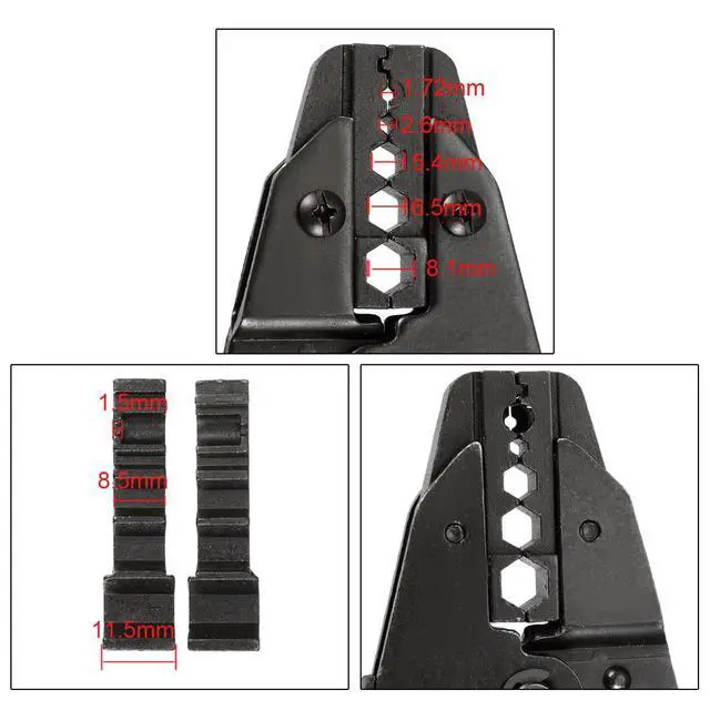 Alt view image 2 of 6 - Ratchet Crimping Press Plier Crimper Tool for 1.72mm 2.6mm 5.4mm 6.5mm 8.1mm Terminal or Bnc Connector