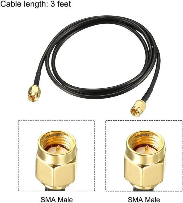 Alt view image 6 of 7 - SMA Male to SMA Male Coaxial Cable 50 ohm 3 feet RG174 2pcs