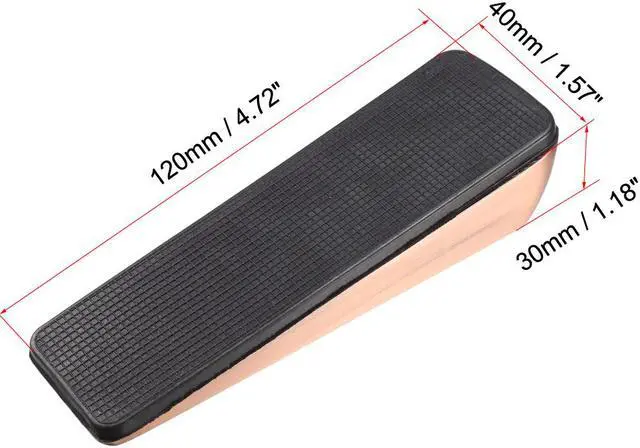 Alt view image 2 of 3 - Door Stopper, Wedge Holds Doors Firmly and Doesnt Budge, Made of Rubber and Zinc Alloy Copper Tone