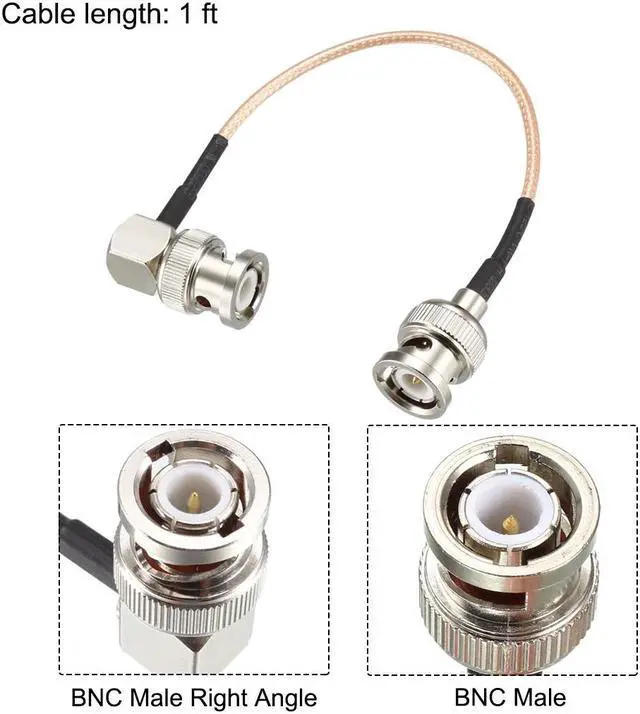 Alt view image 6 of 7 - BNC Male to BNC Male Right Angle Coax Cable RG316 RF Coaxial Cable 1 Feet 2pcs