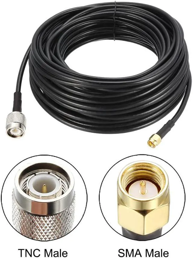 Alt view image 2 of 4 - SMA Male to TNC Male RG58 RF Coaxial Cable 50 ft