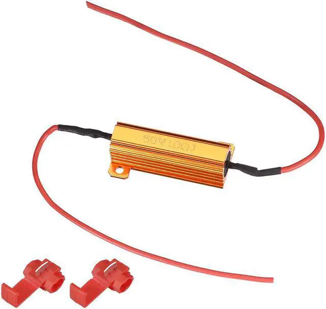 Main image of 2pcs 50W 10 ohm Load Resistor Fix LED Bulb Fast Hyper Flash, Blink Error Code, Warning Cancellor for LED Turn Signal Lights or LED License Plate Light
