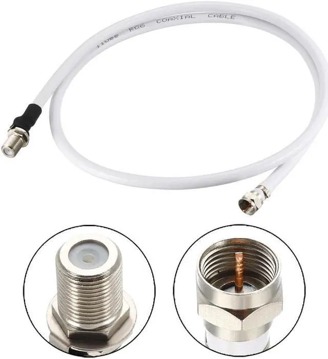 Alt view image 6 of 7 - RG6 Coax Cable F Type Male to F Type Female Coaxial Cable 5 Feet