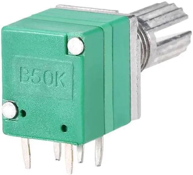 Alt view image 3 of 3 - Potentiometer With Switch B50K Ohm Variable Resistors Single Turn Rotary Carbon Film Taper RV097NS 2pcs