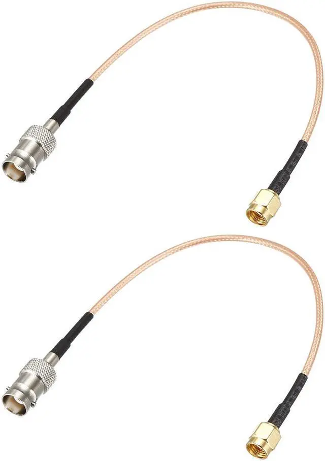 Main image of BNC Bulkhead Female to RP-SMA Male RG316 RF Coaxial Cable 0.66-feet 2pcs