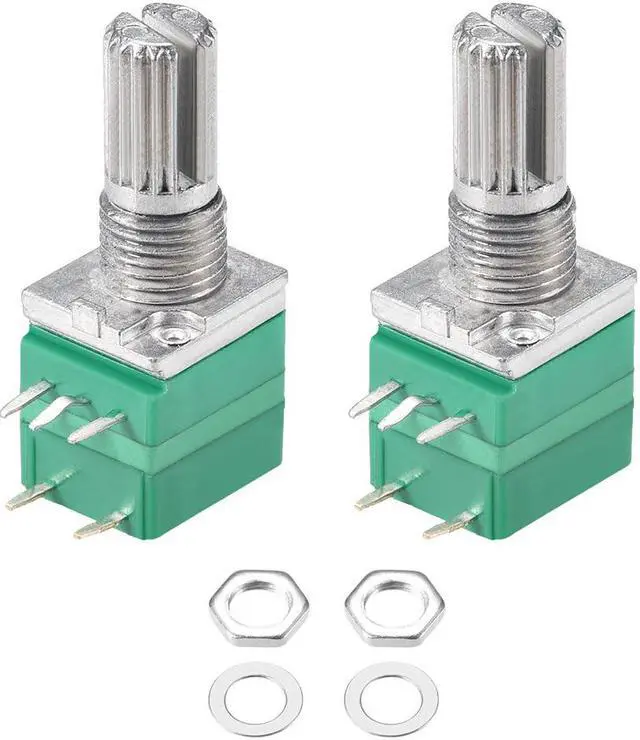 Main image of Potentiometer With Switch B50K Ohm Variable Resistors Single Turn Rotary Carbon Film Taper RV097NS 2pcs
