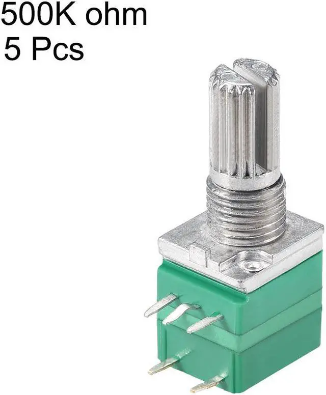 Alt view image 2 of 3 - Potentiometer With Switch  B500K Ohm Variable Resistors Single Turn Rotary Carbon Film Taper RV097NS  5pcs