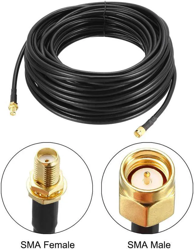 Alt view image 2 of 4 - SMA Male to SMA Female Antenna Extension Coax Cable RG58 50 ft
