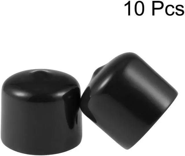 Alt view image 2 of 3 - Screw Thread Protectors, 25mm ID Round End Cap Cover Black Flexible Tube Caps Tubing Tip 10pcs