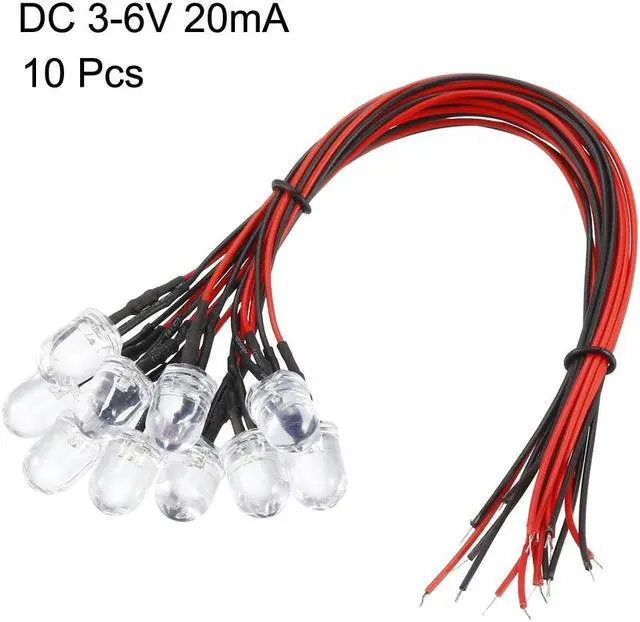 Alt view image 4 of 5 - Prewired LED Light , DC 3-6V 20mA - 10mm Emerald-Green Pre-Wired Diodes Lamp for DIY Boat Parties 10pcs