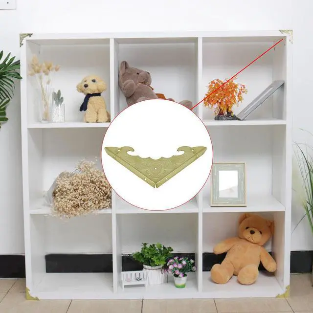 Alt view image 6 of 7 - Box Corner Protectors Vintage Gold Tone Triangle Metal Frame Edge Corner Protectors for Furniture Desk Jewelry Box Table Pack of 4