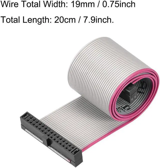 Alt view image 4 of 5 - IDC Wire Flat Ribbon Cable FC/FC Female Connector A-type 30Pins 1.27mm Pitch 20cm Length