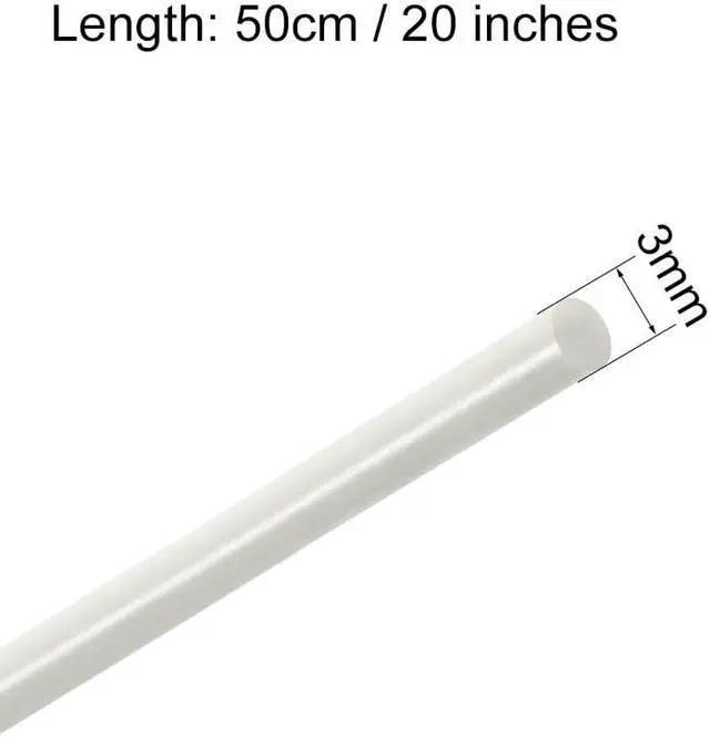 Alt view image 2 of 2 - FRP Fiberglass Round Rod 1/8 inch Dia 20 inch Length White Engineering Round Bar Rod 5pcs
