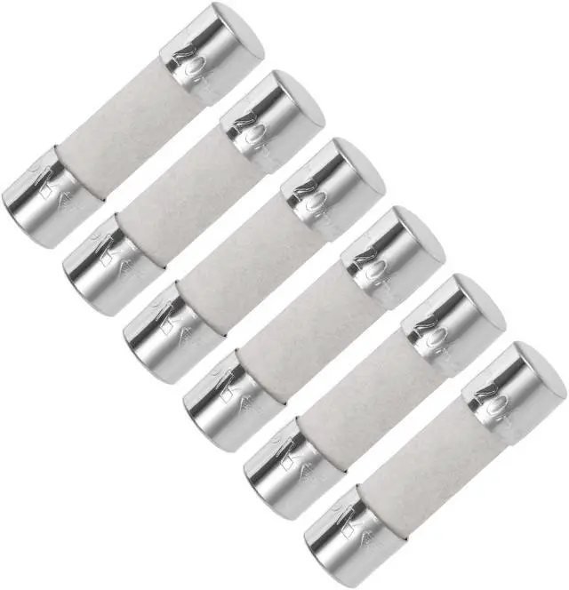 Main image of Automotive Cartridge Fuses 20A 250V 5x20mm Slow Blow Replacement for Car Stereo Audio Alarm Amplifier Ceramic 6pcs