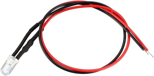 Alt view image 3 of 4 - Prewired LED Light , DC 3-6V 20mA - 5mm Red Pre-Wired Bulb Lamp