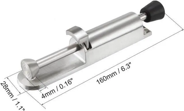 Alt view image 2 of 3 - Kickdown Door Stopper Spring Loaded Foot Pedal Door Stops Holder Silver Tone