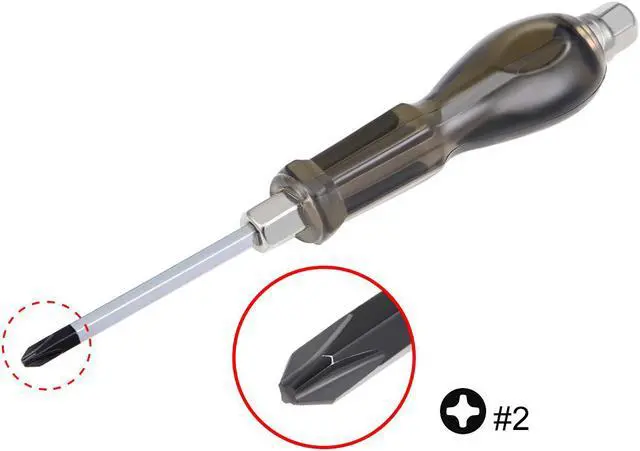 Alt view image 2 of 6 - #2 Phillips Impact Screwdriver, 4-Inch Cross Point Keystone Demolition Driver, 2 Pack