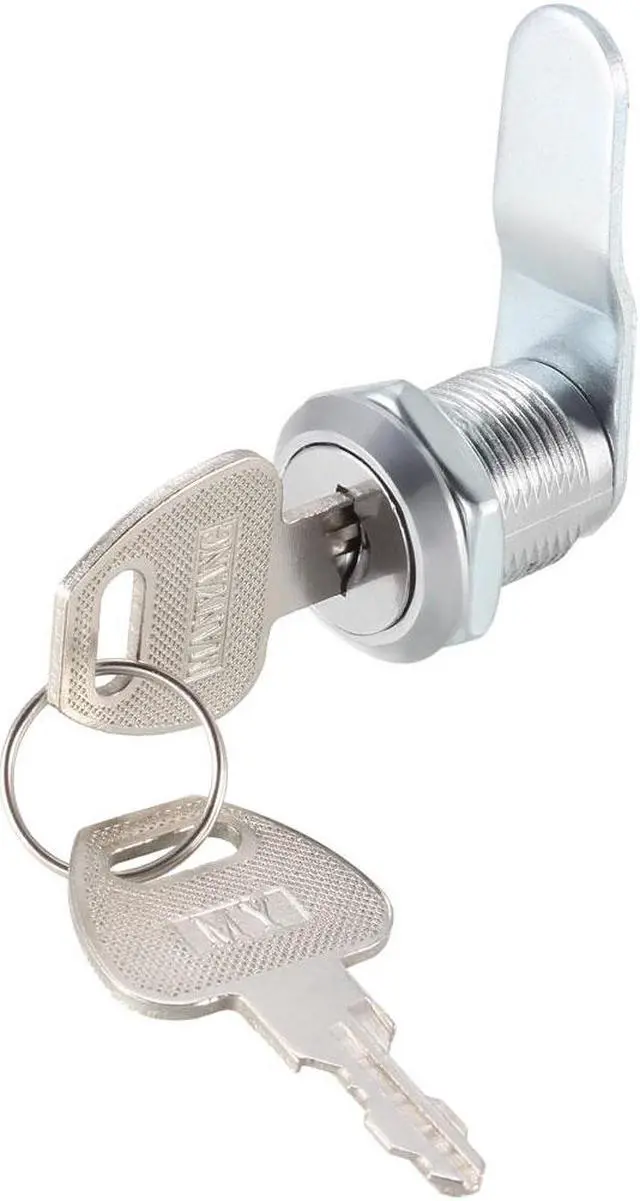 Alt view image 4 of 6 - Cam Lock 20mm Cylinder Long Cabinet Locks Fits for 1/2-inch Max Thickness Panel Keyed Different 2Pcs