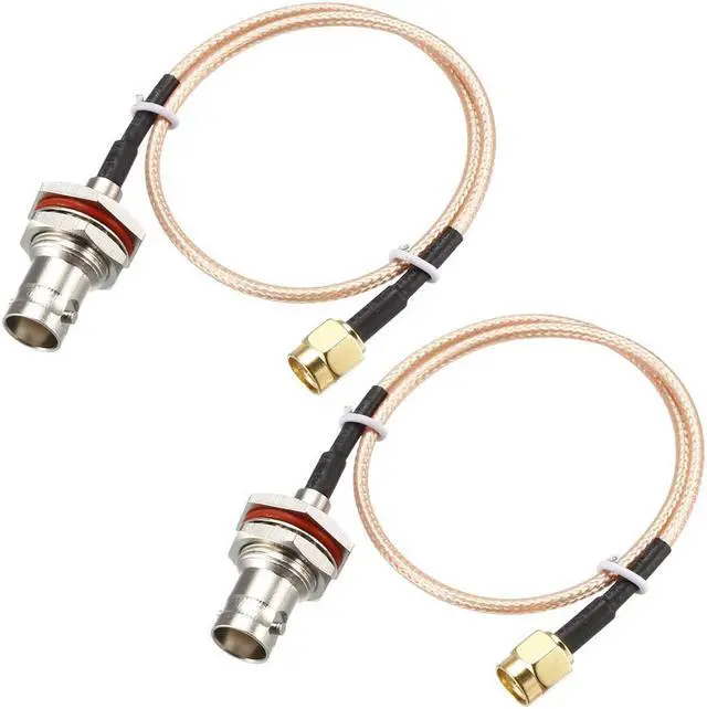 Main image of SMA Male to BNC Female Bulkhead RF Coaxial Cable RG316 Coax Cable 12 Inches 2pcs