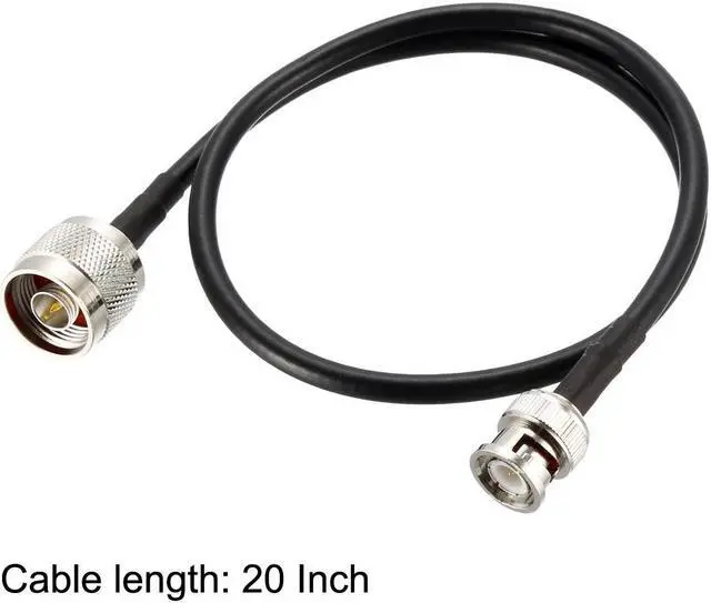 Alt view image 4 of 4 - N Male to BNC Male Coax Cable Low Loss RG58 Coaxial Cable for Ham Radio 20 Inch