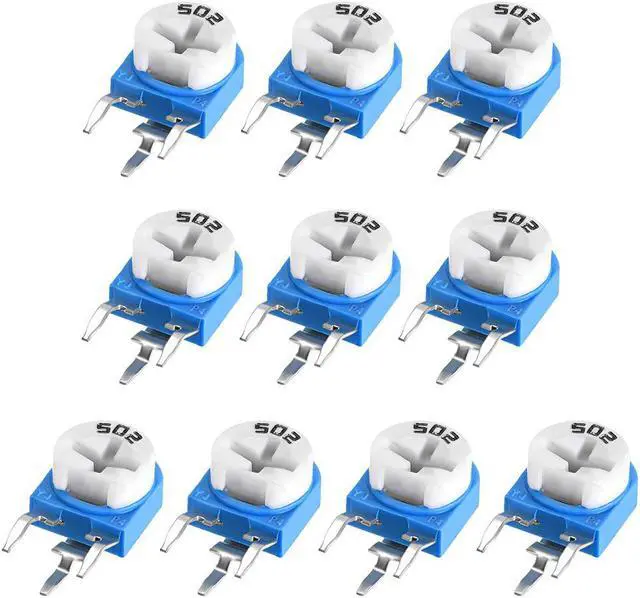 Main image of Trimmer Potentiometer 5K Ohm Top Adjustment Horizontal Variable Resistors 10Pcs