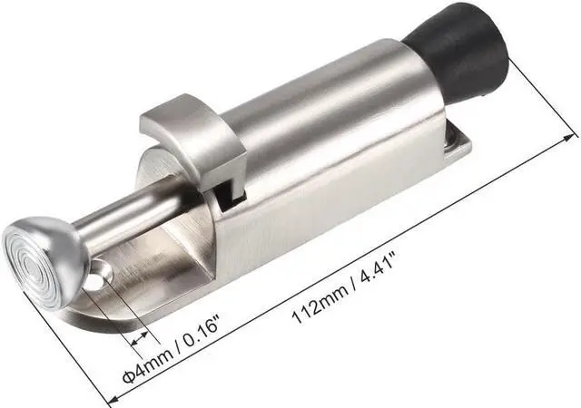 Alt view image 2 of 3 - Kickdown Door Stopper Spring Loaded Foot Pedal Door Stops Holder 112mmL Silver Tone