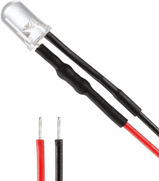 Main image of Prewired LED Light , DC 3-5V 20mA - 5mm Red Pre-Wired Bulb Lamp ( 20PCS )