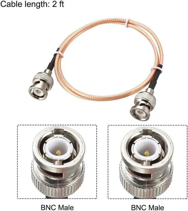 Alt view image 2 of 4 - BNC Male to BNC Male Coax Cable RG316 RF Coaxial Cable 50 ohm 2 Feet 2pcs