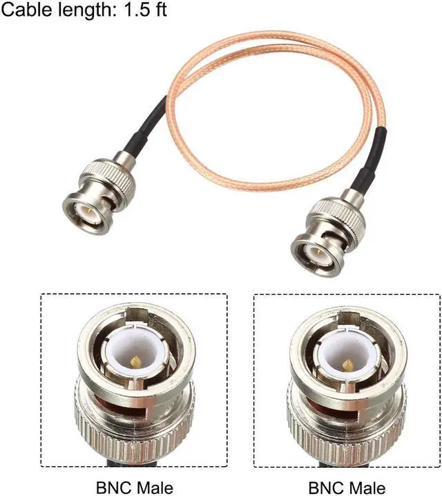 Alt view image 2 of 4 - BNC Male to BNC Male Coax Cable RG316 RF Coaxial Cable 50 ohm 1.5 Feet 2pcs