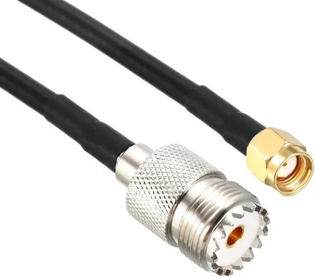 Alt view image 3 of 4 - RF Coax Cable RP-SMA Male to UHF SO-239 Female Coaxial Cable 16 Inch