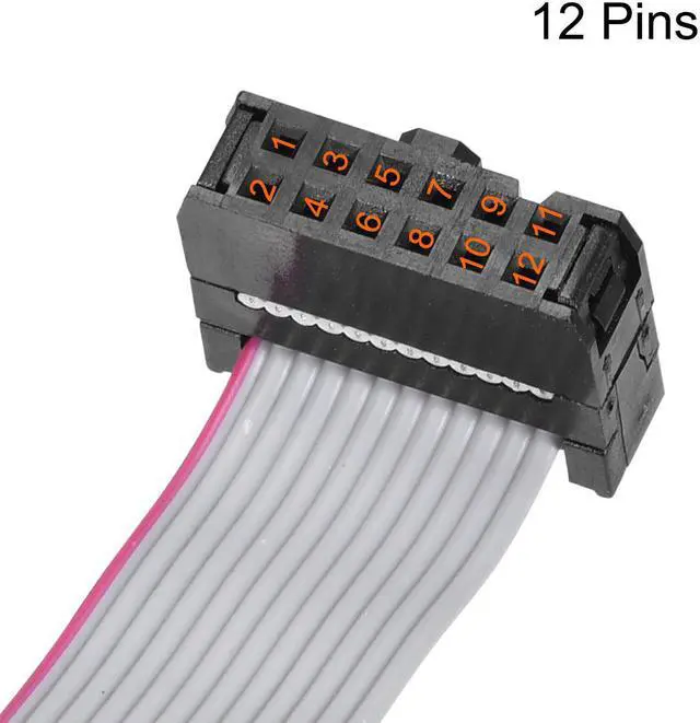 Alt view image 2 of 5 - IDC Wire Flat Ribbon Cable FC/FC Connector A-type 12Pins 2.54mm Pitch 50cm Length Gray