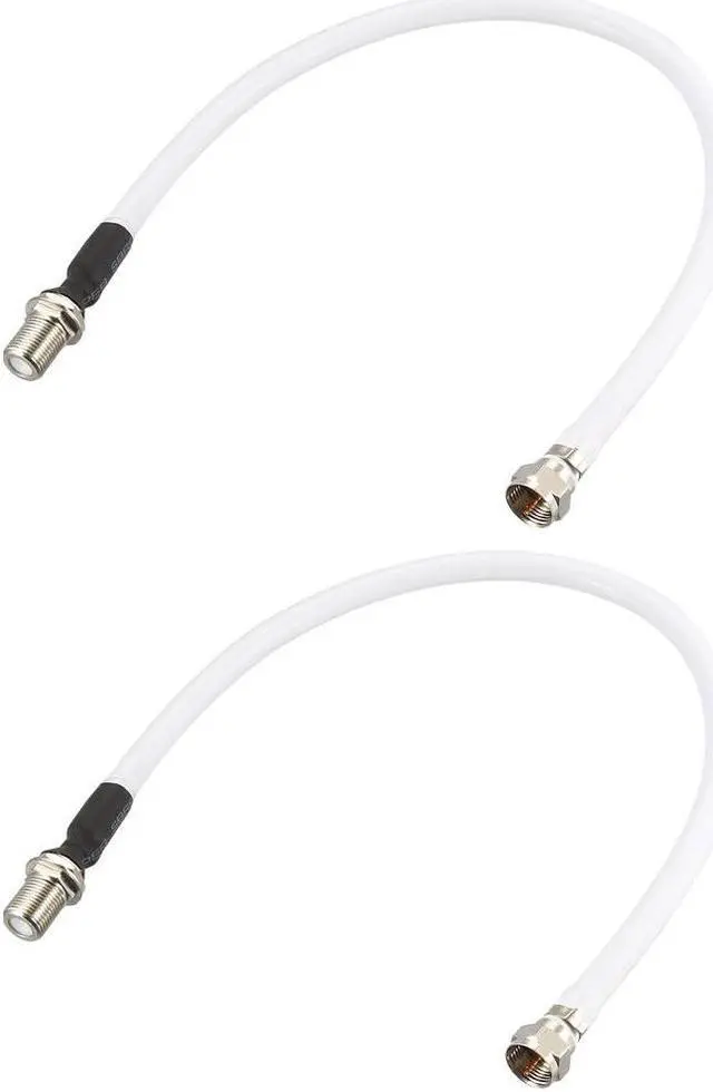 Main image of RG6 Coax Cable F Type Male to F Type Female Coaxial Cable 2 Feet 2pcs