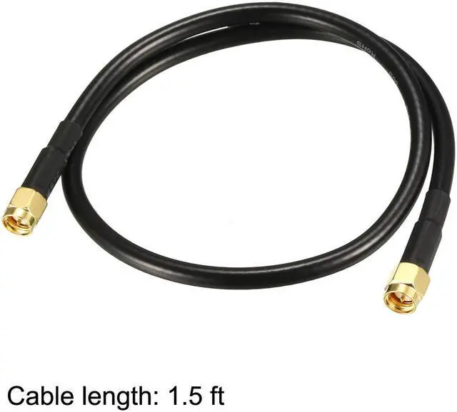 Alt view image 4 of 4 - Antenna Extension Cable SMA Male to SMA Male Coaxial Cable RG58 1.5 ft 2pcs