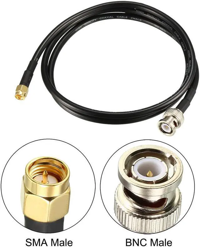 Alt view image 2 of 4 - RG58 Coaxial Cable with BNC Male to SMA Male Connectors 50 Ohm 3 ft 2pcs