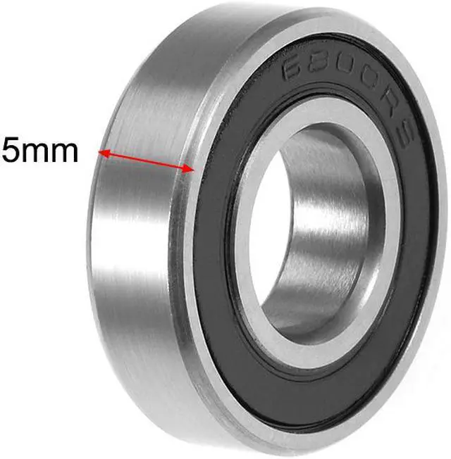Alt view image 3 of 4 - 6800-2RS Deep Groove Ball Bearing 10x19x5mm Double Sealed ABEC-3 Bearings 2-Pack