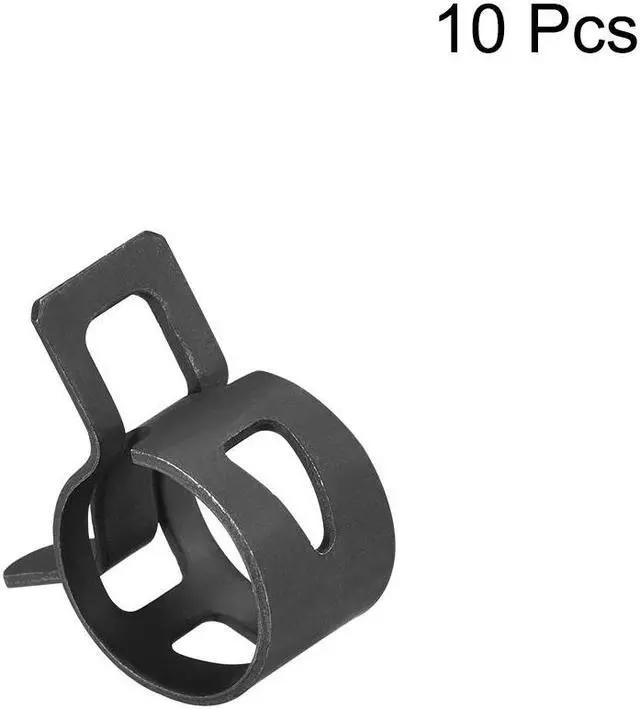 Alt view image 2 of 3 - Steel Band Clamp 15mm for Fuel Line Silicone Hose Tube Spring Clips Clamp Black Manganese Steel 10Pcs