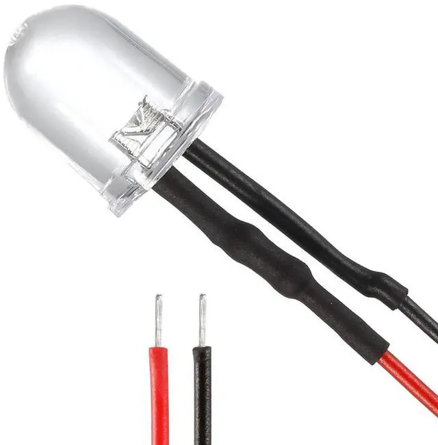 Main image of 1Pcs 10mm Pre Wired LED, 7 Colors Slow Flashing DC3-6V Clear Lens, Light Emitting Diodes