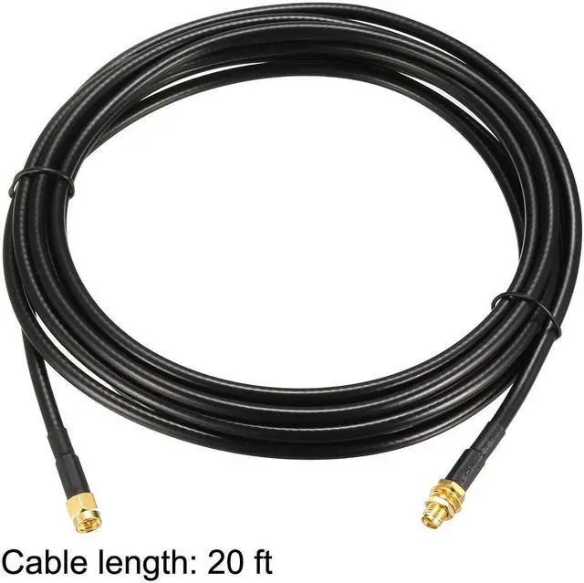 Alt view image 4 of 4 - Antenna Extension Cable SMA Male to SMA Male Coaxial Cable RG58 50 Ohm 20 ft