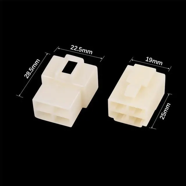 Alt view image 3 of 5 - 10 Sets 4 Pin Car Electrical Wire Connector Male Female Housing Terminal 6.3mm