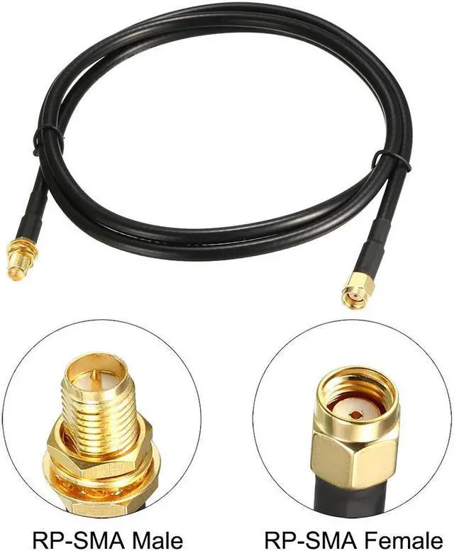 Alt view image 2 of 4 - Antenna Extension Cable RP-SMA Male to RP-SMA Female Coax Cable 3.3 Feet RG58