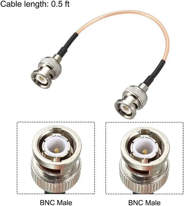 Alt view image 2 of 4 - BNC Male to BNC Male Coax Cable RG316 RF Coaxial Cable 50 ohm 0.5 Feet 2pcs