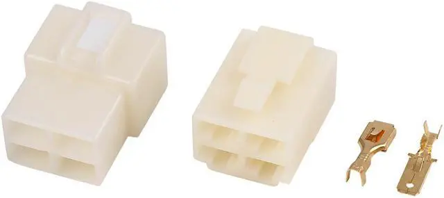 Main image of 10 Sets 4 Pin Car Electrical Wire Connector Male Female Housing Terminal 6.3mm