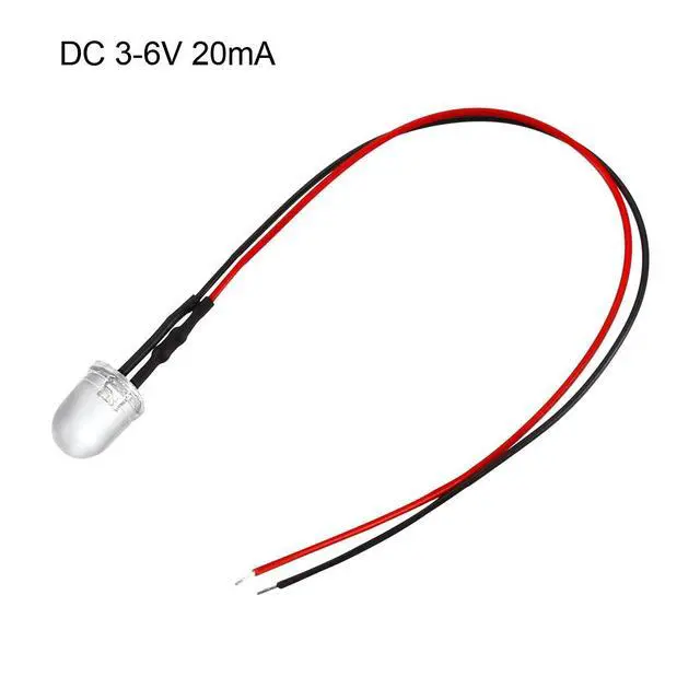 Alt view image 2 of 5 - 1Pcs 10mm Pre Wired LED, 7 Colors Slow Flashing DC3-6V Clear Lens, Light Emitting Diodes