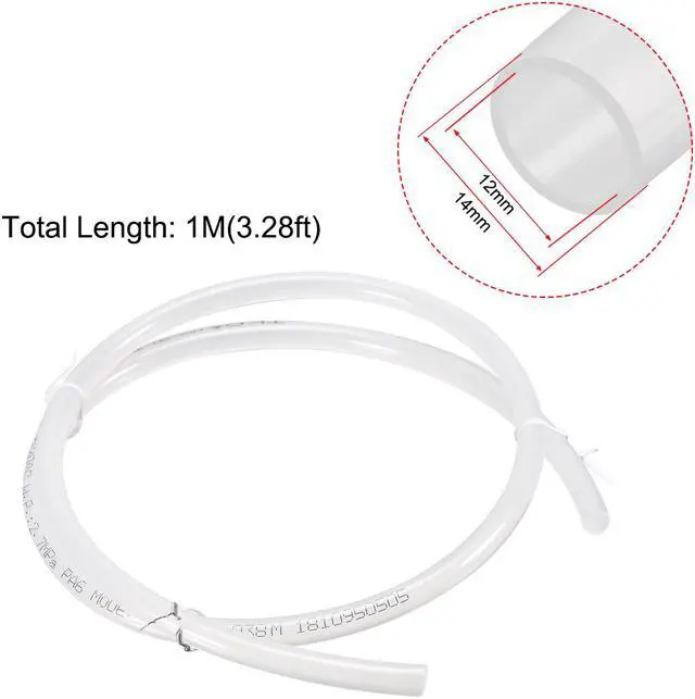 Main image of Nylon Tubing,12mm ID x 14mm OD,3.28Ft Length,Fuel Line Plastic Tubing,Pneumatic Hose Tube,for Air Brake System Or Fluid Transfer,Translucent