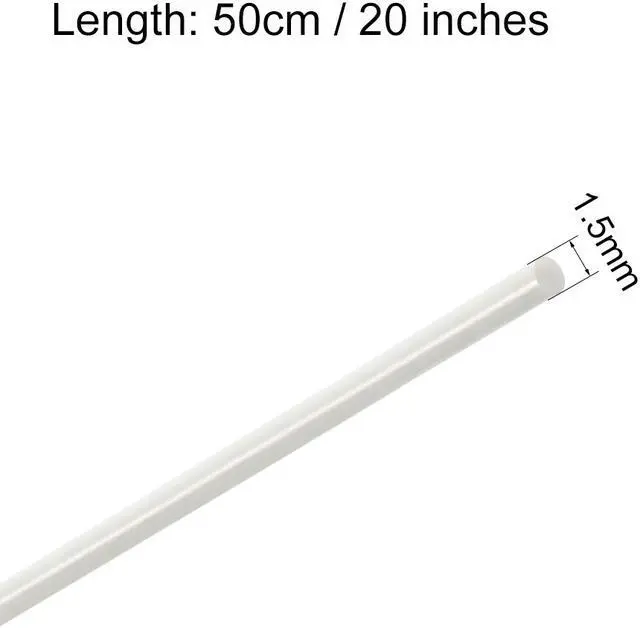 Alt view image 2 of 2 - FRP Fiberglass Round Rod 1/16 inch Dia 20 inch Length White Engineering Round Bar Rod 3pcs
