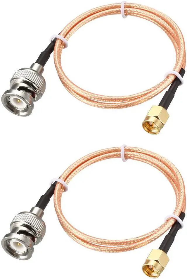 Main image of RG316 Coaxial Cable with BNC Male to SMA Male Connectors 50 Ohm 1.5 Feet 2pcs