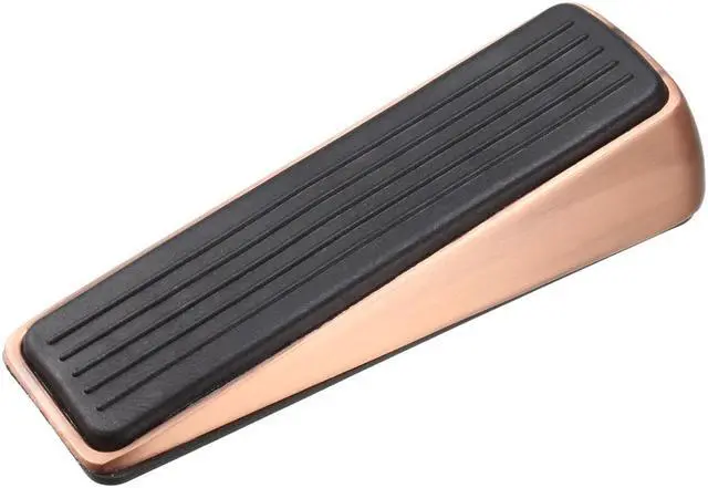 Main image of Door Stopper, Wedge Holds Doors Firmly and Doesnt Budge, Made of Rubber and Zinc Alloy Copper Tone