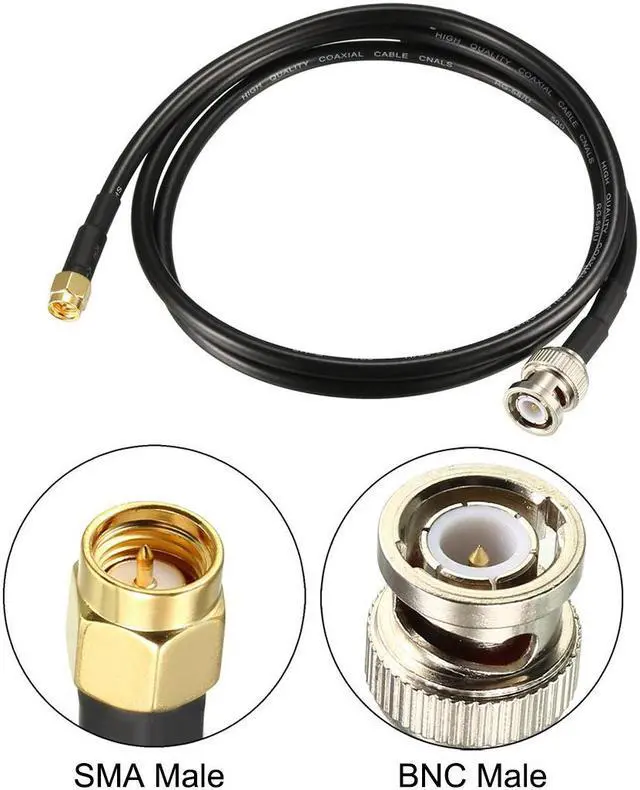 Alt view image 2 of 4 - RG58 Coaxial Cable with BNC Male to SMA Male Connectors 50 Ohm 3 ft