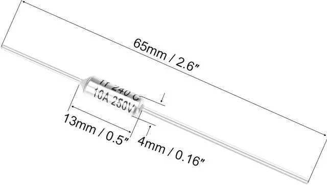 Alt view image 2 of 3 - Thermal Fuse 250V 10A TF 240 Celsius Degree Temperature Electrical Circuit Cutoff 5pcs